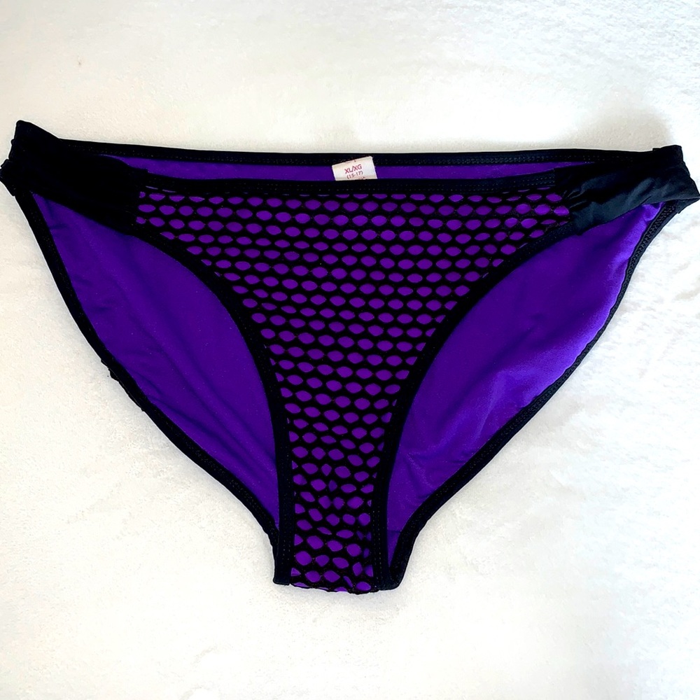 OP -Bikini Bottoms Purple/Black Mesh -Sz XL (15-17)